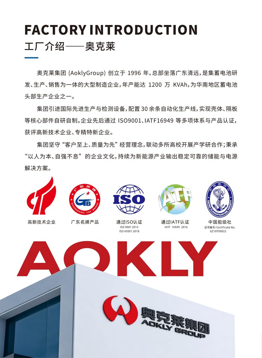 奥克莱集团介绍：高新技术企业、ISO9001、IATF16949、中国船级社等认证